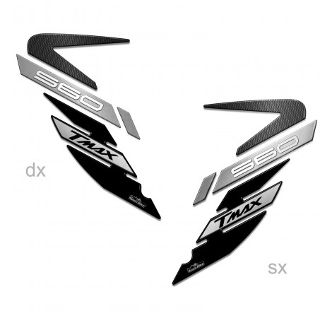 2 ADESIVI-STICKERS 3D PARASPIGOLI compatibili per T MAX YAMAHA TMAX  2008-2011