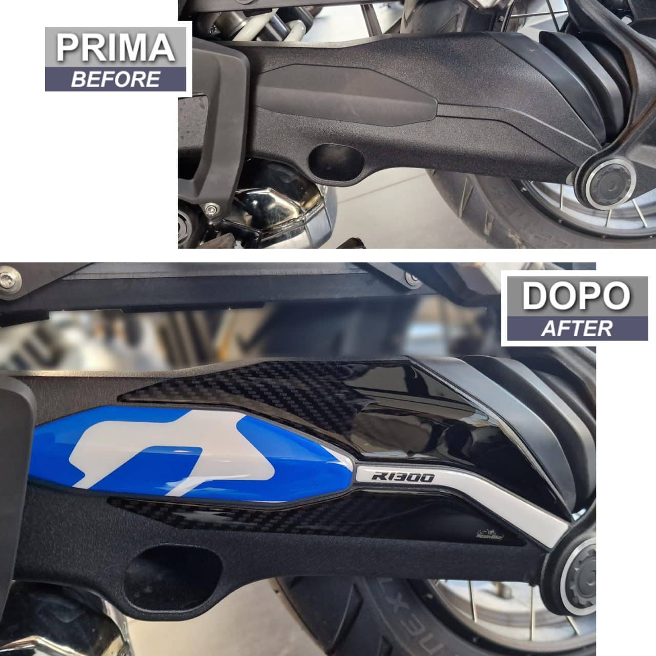 Adesivi 3D compatibili con Bmw R 1300 GS Light White 2024 Cardano Forcellone - immagine 3