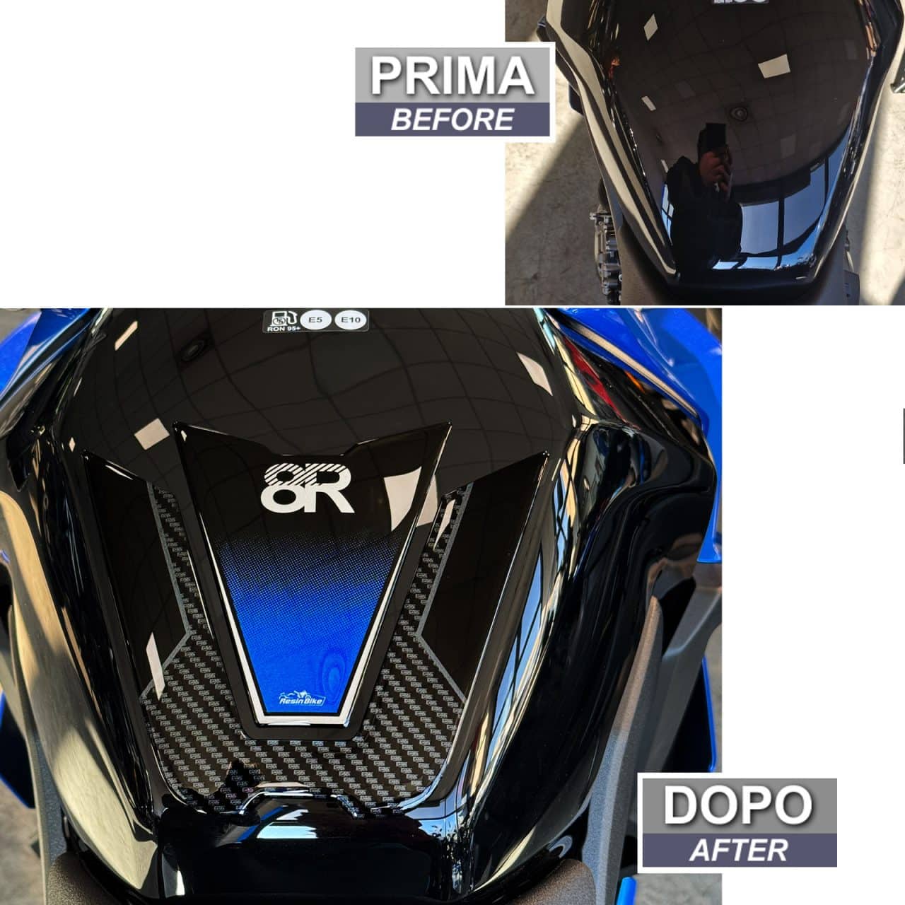 Autocollant Moto 3D compatibles avec Suzuki GSX 8R 2024 Blue Protection Réservoir – Image 3