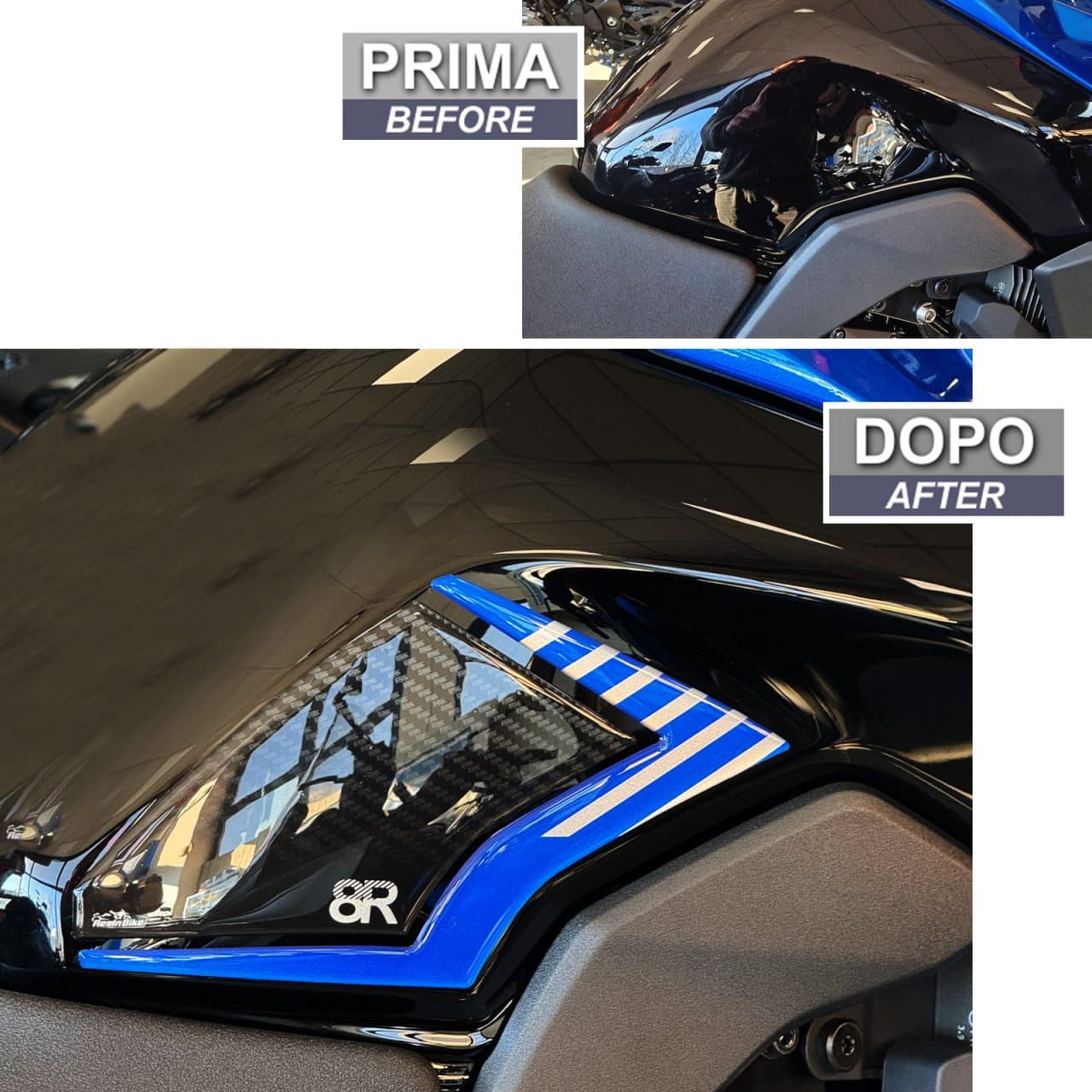 Autocollant Moto compatibles avec Suzuki GSX 8R 2024 Blue Latérales de Réservoir – Image 3