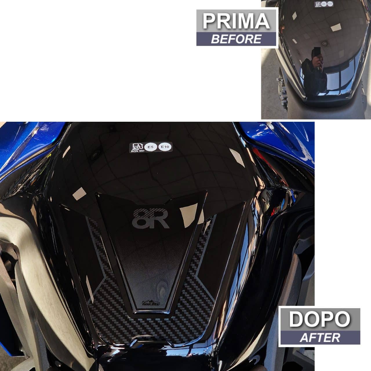 Paraserbatoio Adesivi 3D compatibili con Suzuki GSX 8R 2024 Neutro Protezione - immagine 3