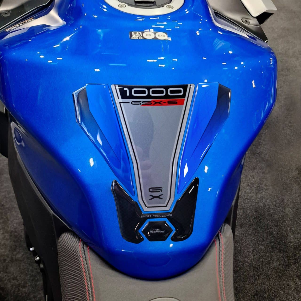 Aufkleber 3D Kompatibel mit Suzuki GSX-S1000GX 2024 Blue Tank-Schutzfolie