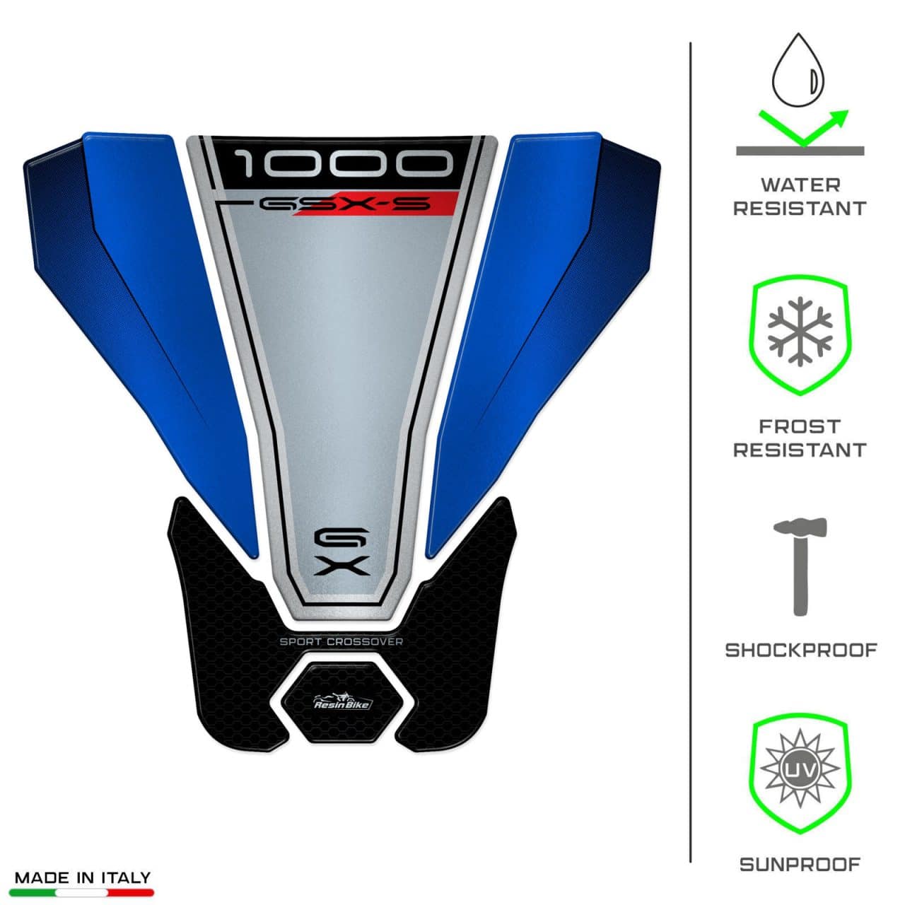 Autocollant 3D compatibles avec Suzuki GSX-S1000GX Blue Protection Réservoir – Image 6