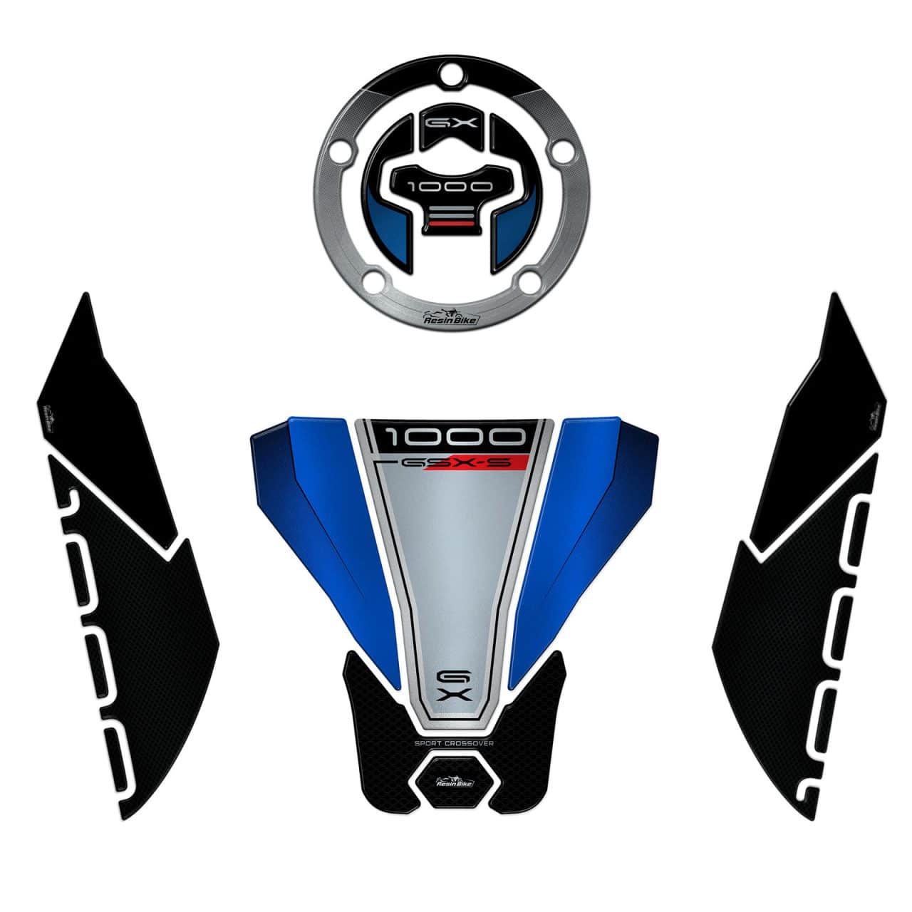 Kit Autocollant 3D compatible avec Suzuki GSX-S1000GX Blue Protections Réservoir