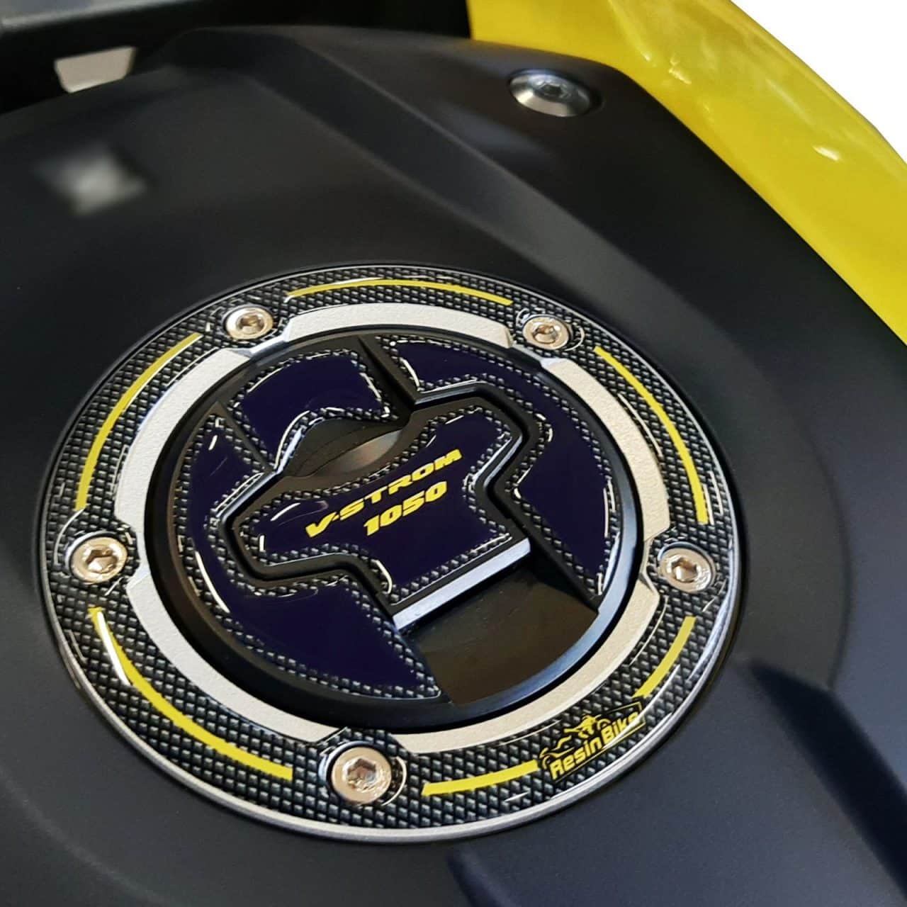 Kit Tank Basic Stickers 3D compatible with Suzuki V-Strom 1050 2020-2023 Yellow - Image 4