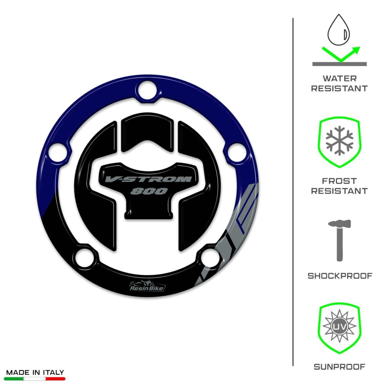 Adesivi 3D compatibili con Suzuki V-Strom 800 DE 2023-2024 Nero Tappo Serbatoio - immagine 7