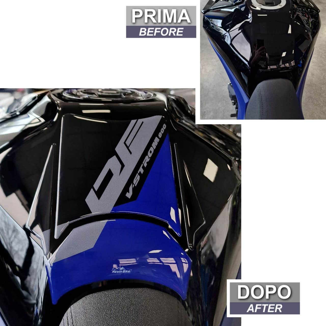 Stickers 3D compatible with Suzuki V-Strom 800 DE 2023-2024 Black Tank Pad - Image 3