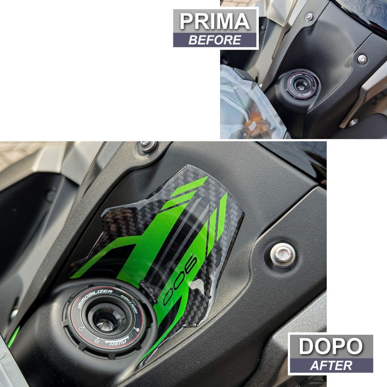 Adesivi 3D compatibili con Kawasaki Z 900 2023-2024 Protezioni Zona Chiave - immagine 3