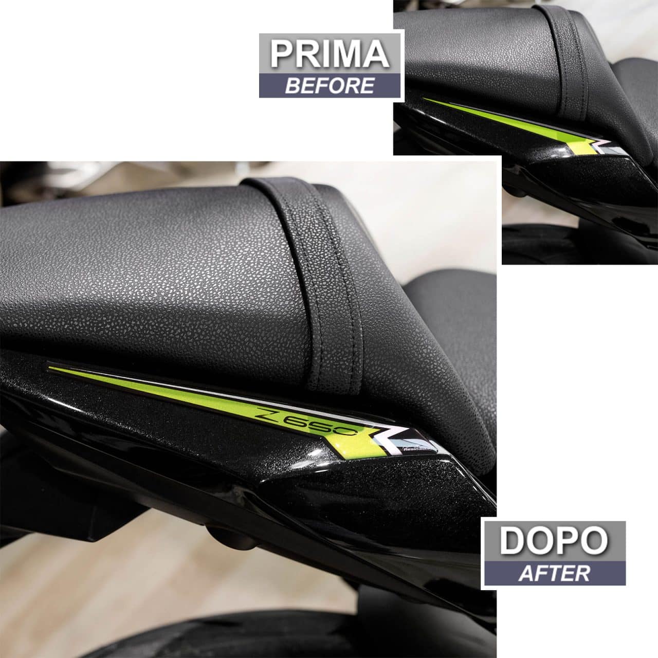 Adesivi 3D compatibili con Kawasaki Z 650 Nera 2024 Protezione Codino - immagine 3