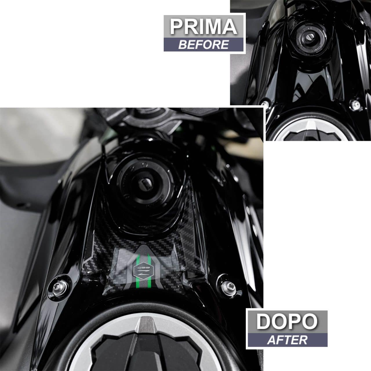 Adhesivos 3D de Moto compatibles con Kawasaki Z650 2024-2025 Zona de la Llave - Imagen 3