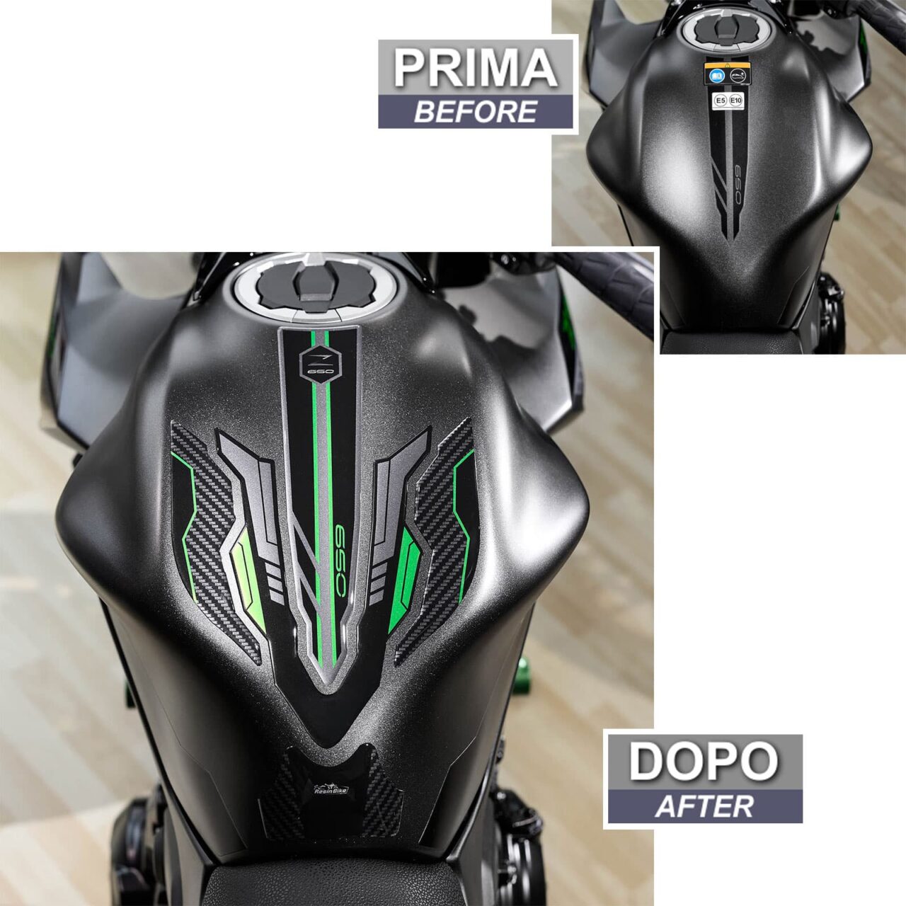 Autocollant Moto 3D compatibles avec Kawasaki Z650 2024 Réservoir – Image 3