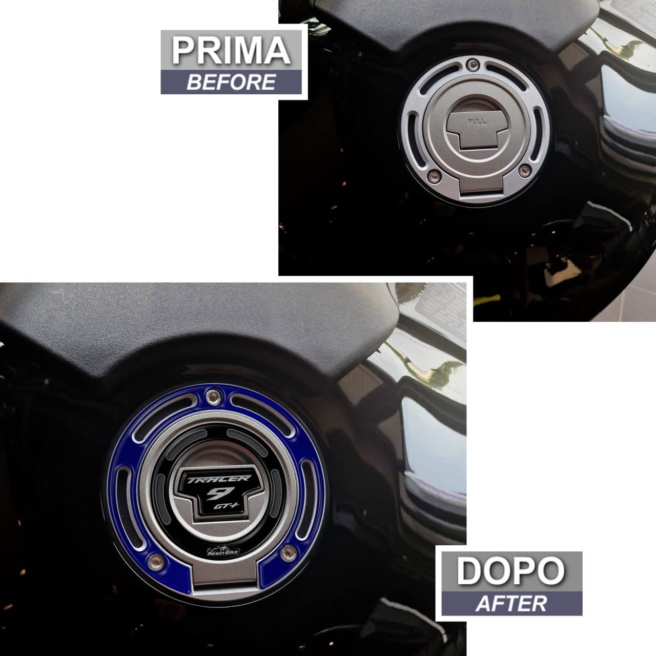 Pegatinas 3D Moto compatibles con Yamaha Tracer 9 GT+ 2024 Azul Tapon Deposito - Imagen 3