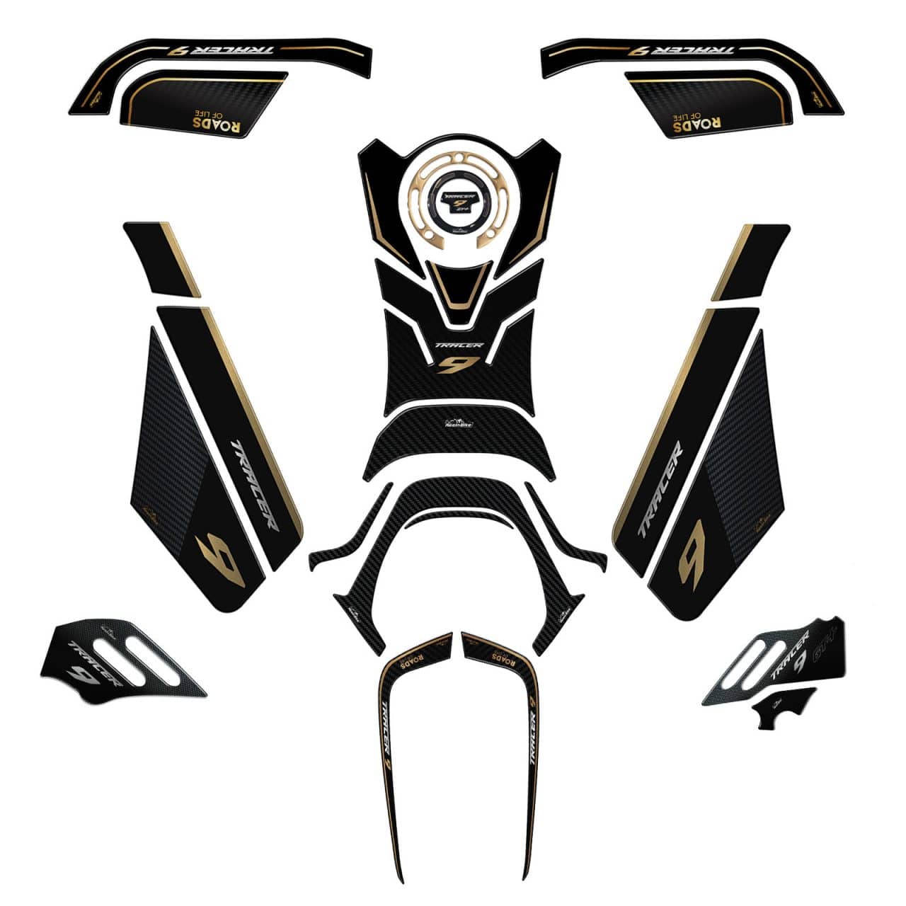 Kit Tank Full Stickers 3D compatible with Yamaha Tracer 9 GT+ 2024 Gold