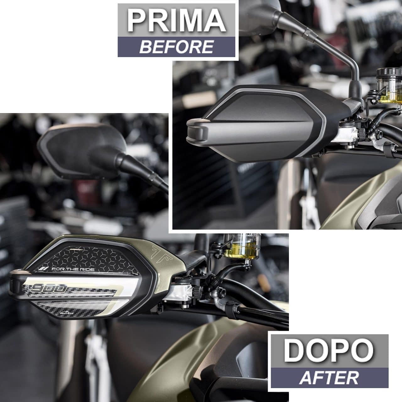 Adesivi 3D compatibili con Triumph Tiger 900 Rally Pro 2024 Protezione Paramani - immagine 3