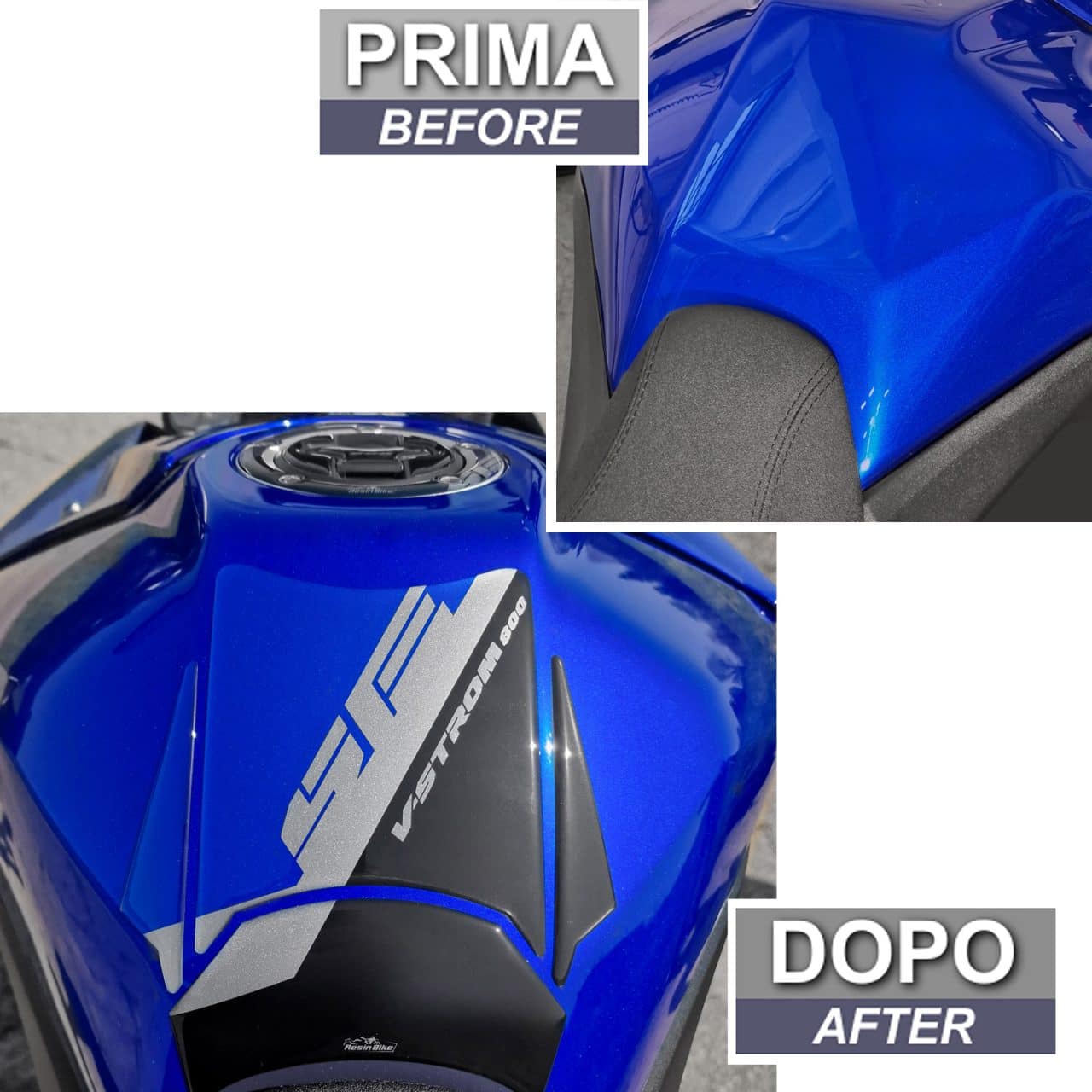 Pegatinas 3D compatible con Suzuki V-Strom 800 SE 2023-2024 Azul Tanque Deposito - Imagen 3