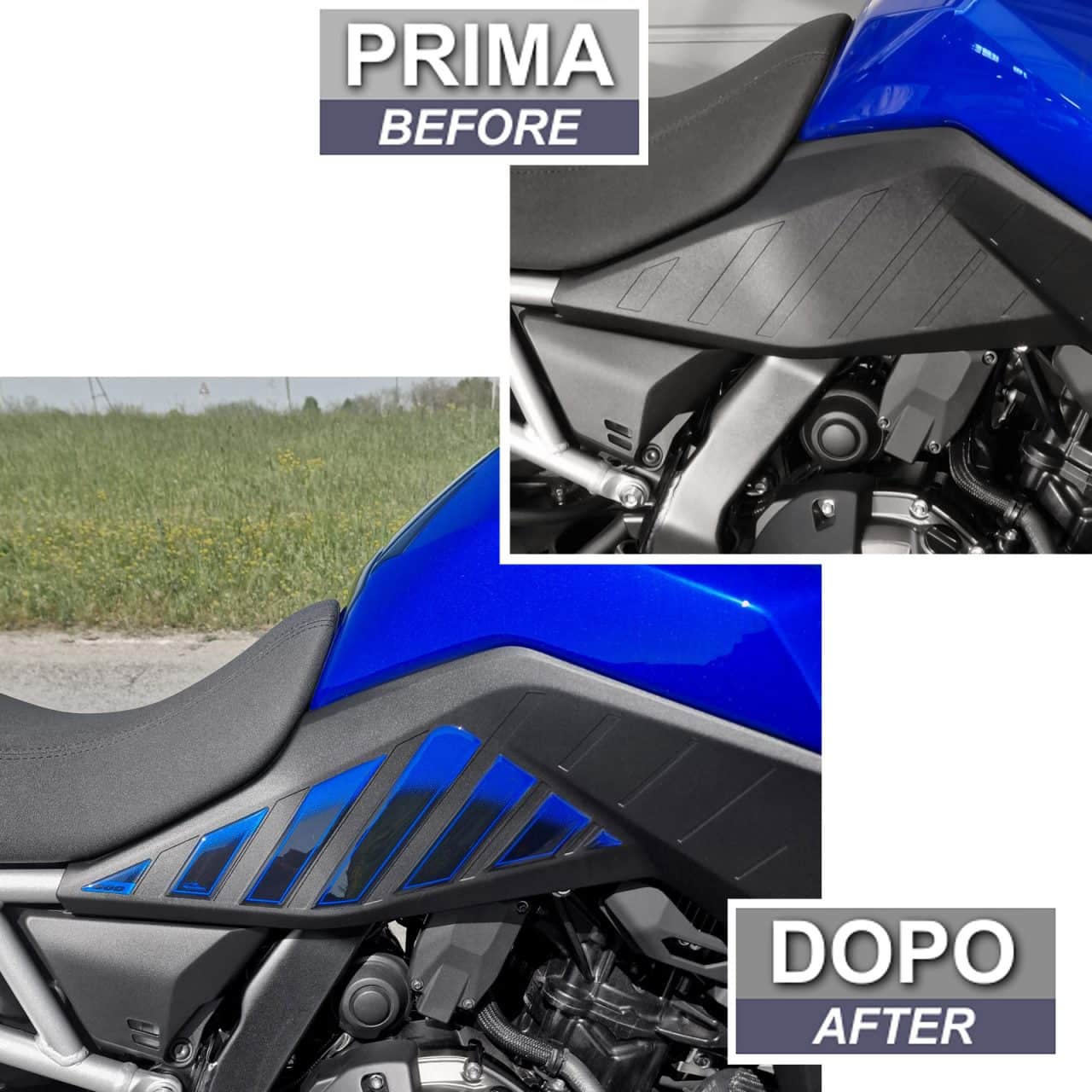 Aufkleber 3D Kompatibel mit Suzuki V-Strom 800 SE 2023-2024 Blau Tank Side – Bild 3