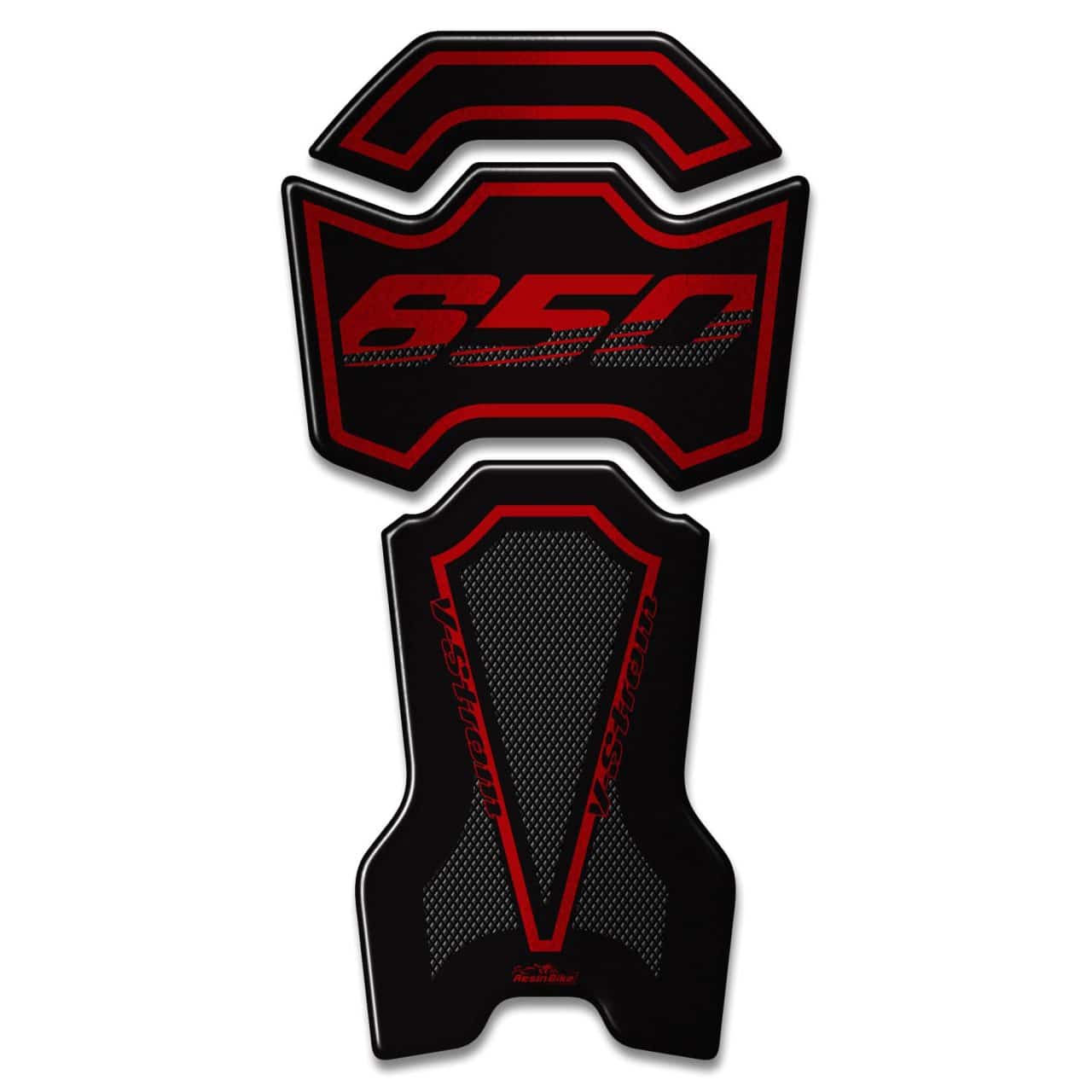 Motorcycle Stickers 3D compatible with Suzuki V-strom 650 2017-2023 Red Tank Pad