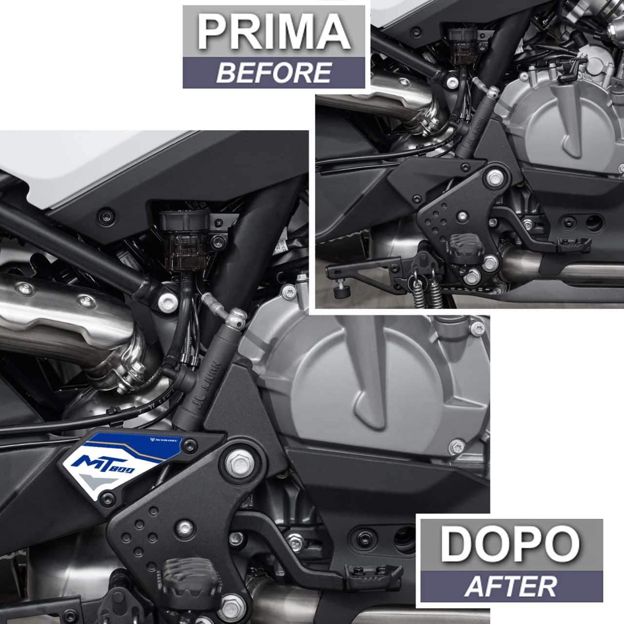 Adhesivos 3D compatibles con CF MOTO 800 MT Explore 2023-2024 Protector Talón - Imagen 4