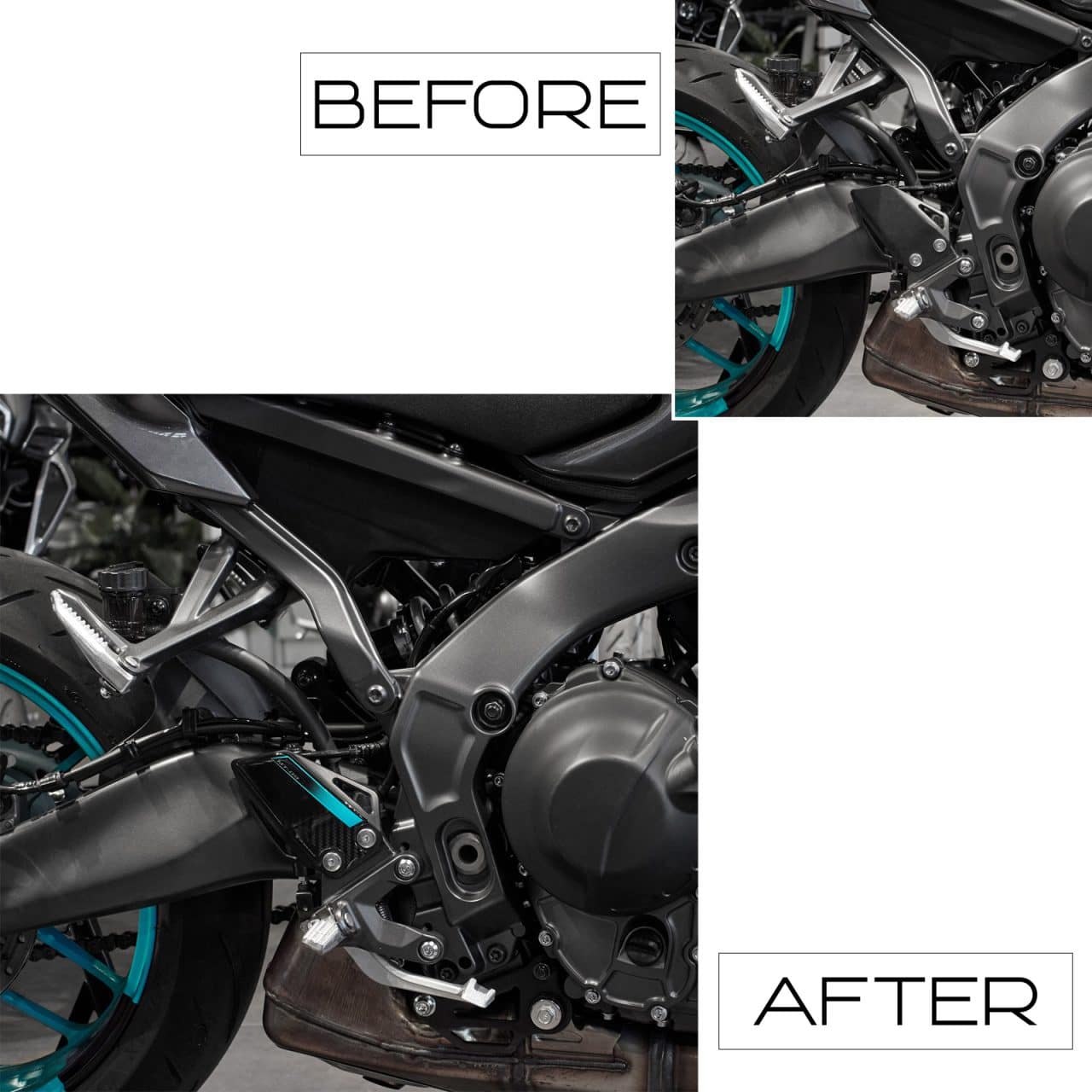 Adhesivos 3D de Moto compatibles con Yamaha MT-09 2024 Cyan Protector de Talón - Imagen 3