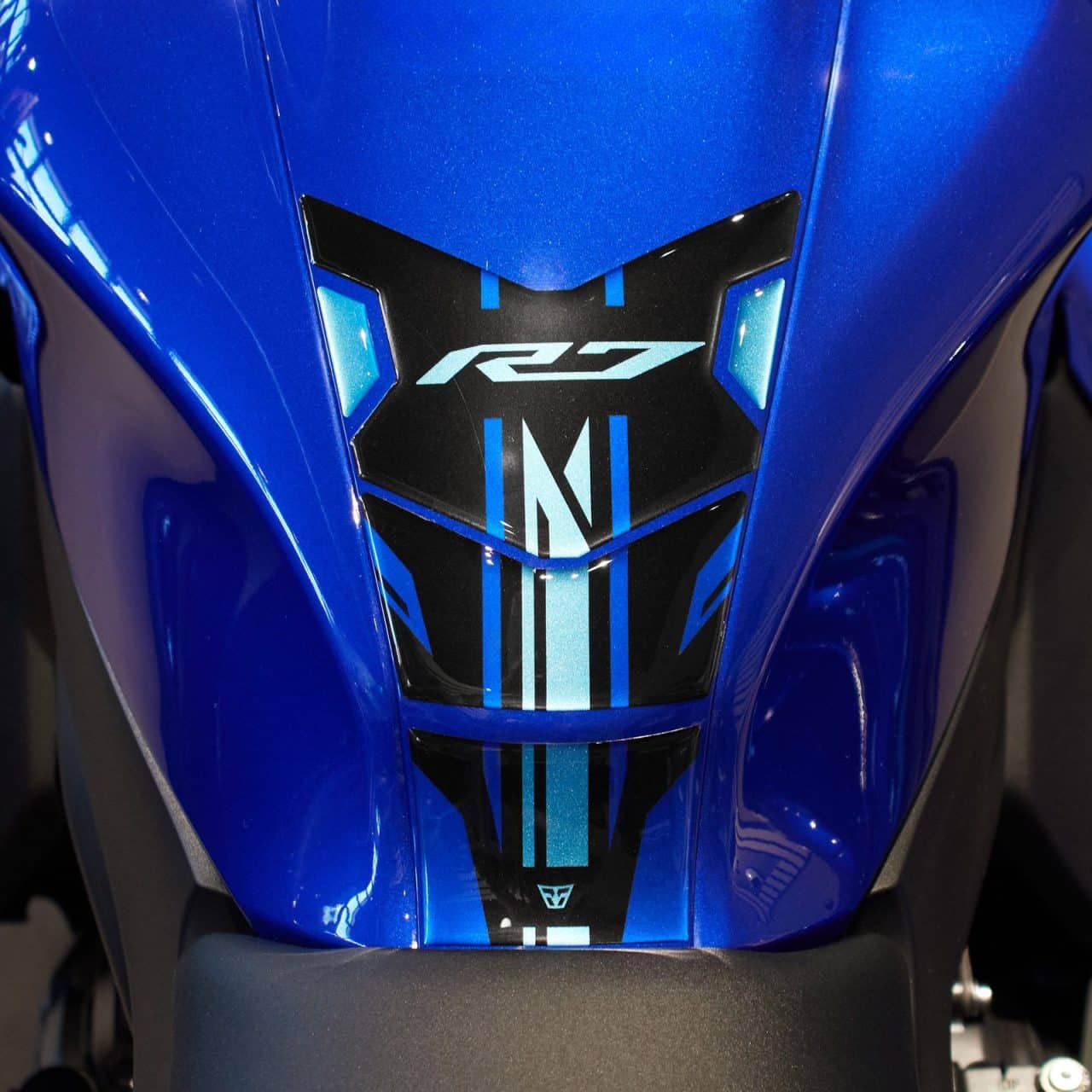 Autocollant Moto 3D compatibles avec Yamaha R7 2021-2024 Icon Blue Reservoir