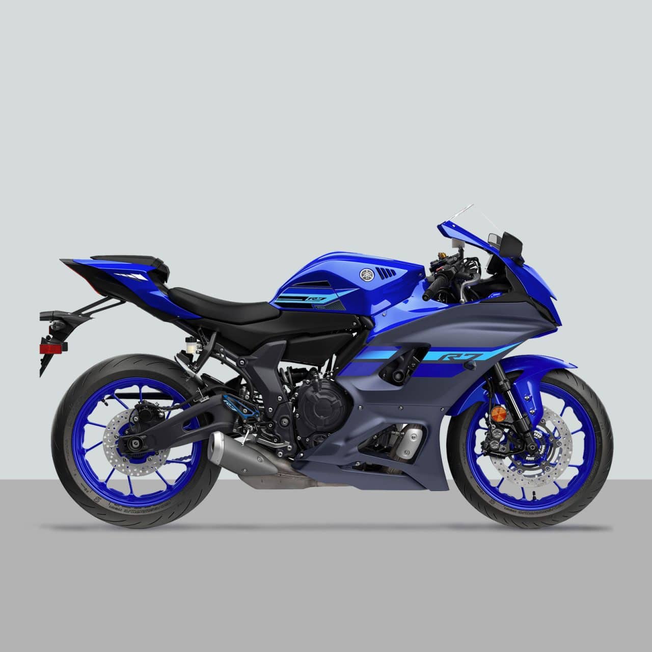 Kit Tank Full Motorcycle Stickers 3D compatible with Yamaha R7 2021-2024 Blue - Image 2