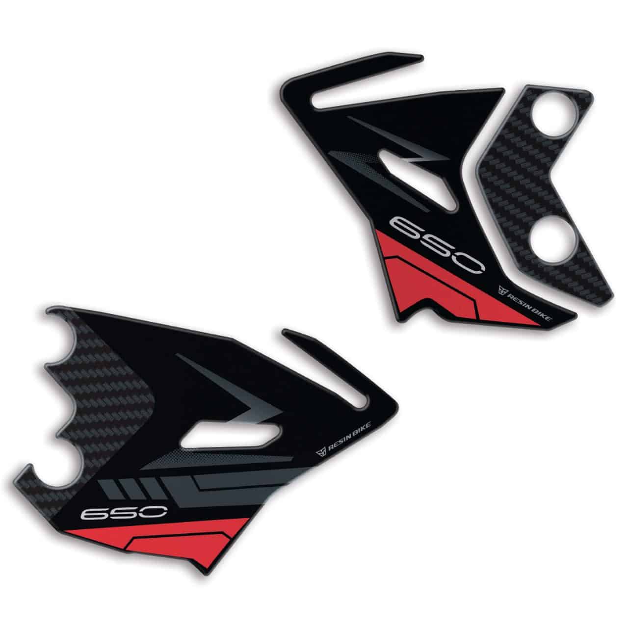 Motorcycle Stickers 3D compatible with Kawasaki Z650 2024 Red-Ebony Heel Pad - Image 2