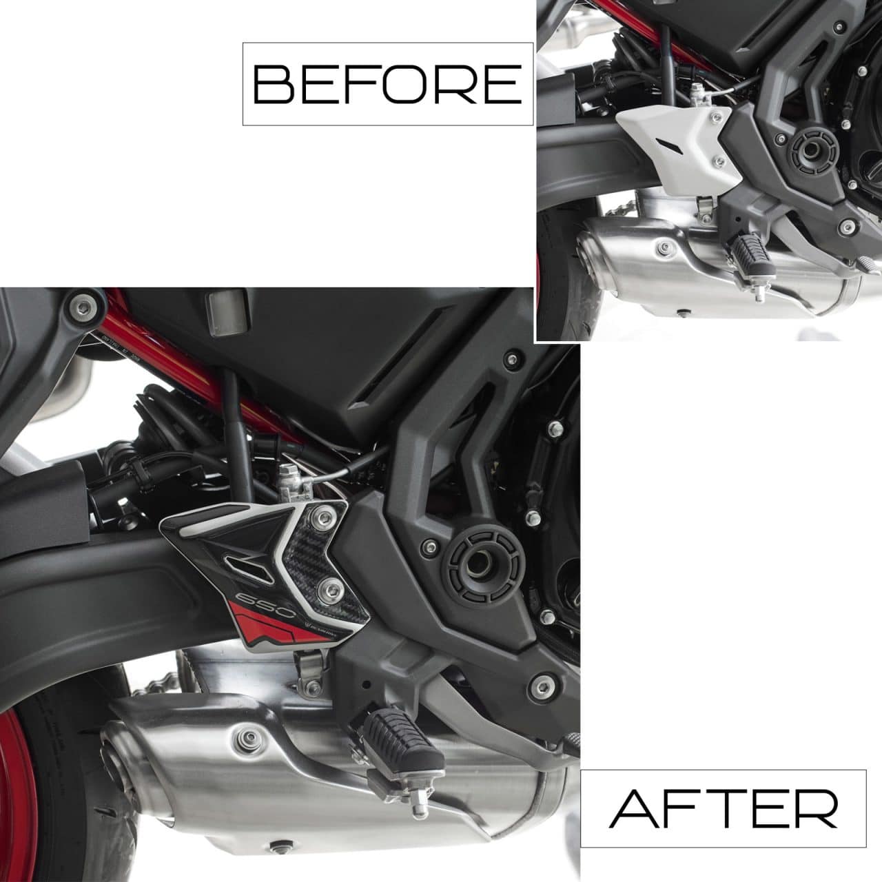 Adhesivos 3D de Moto compatibles con Kawasaki Z650 2024 Red Protector de Talón - Imagen 3