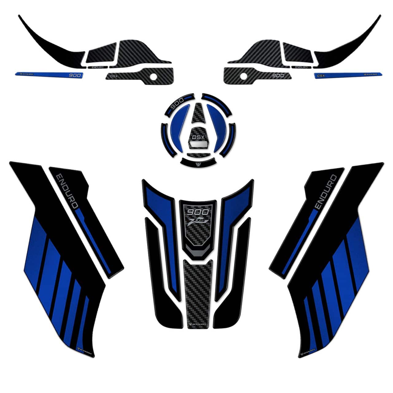 Kit Tank Motorcycle Stickers 3D compatible with Voge Valico 900 DSX 2024 Blue