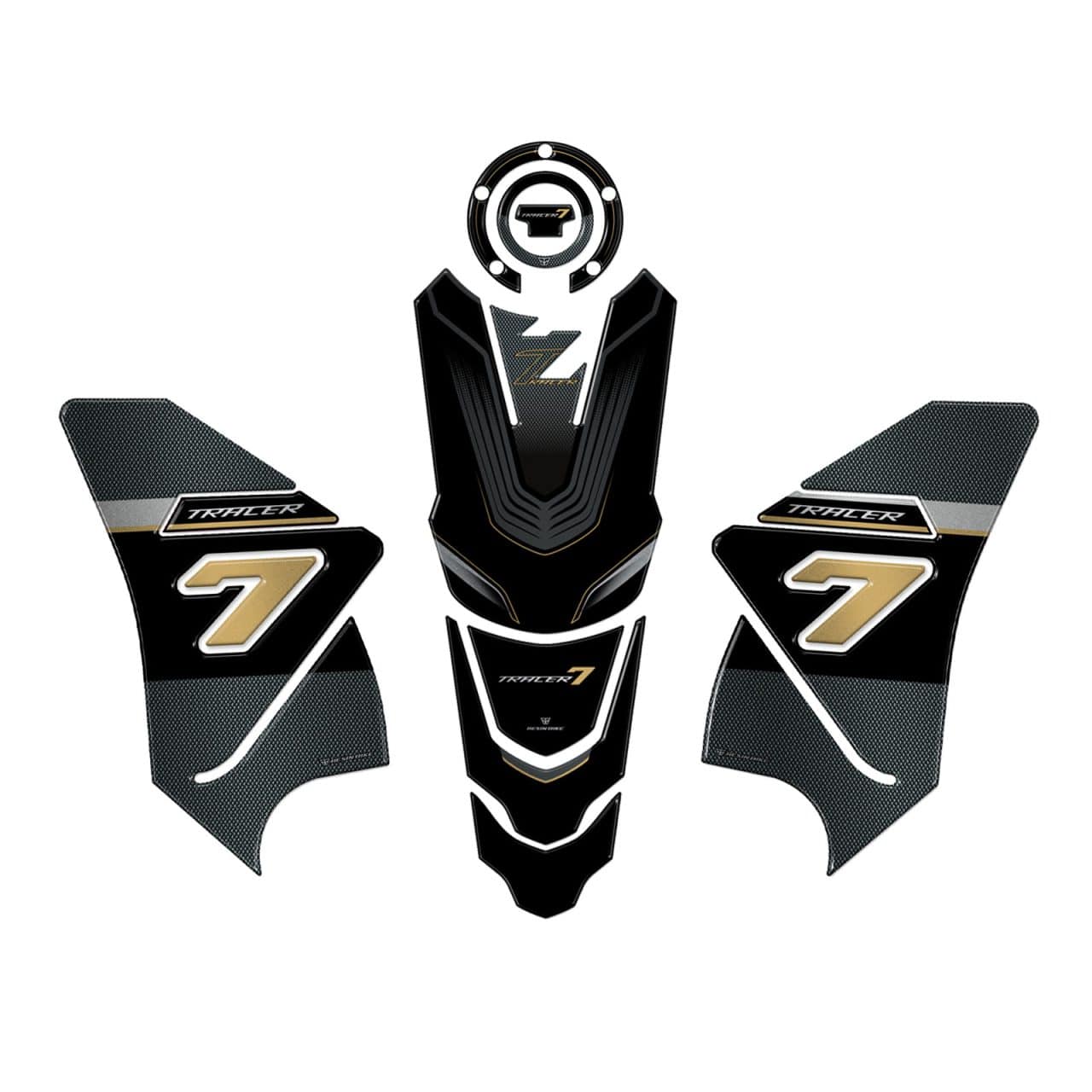 Kit Tank Basic Stickers 3D compatible with Yamaha Tracer 7 GT 2021-2024 Gold