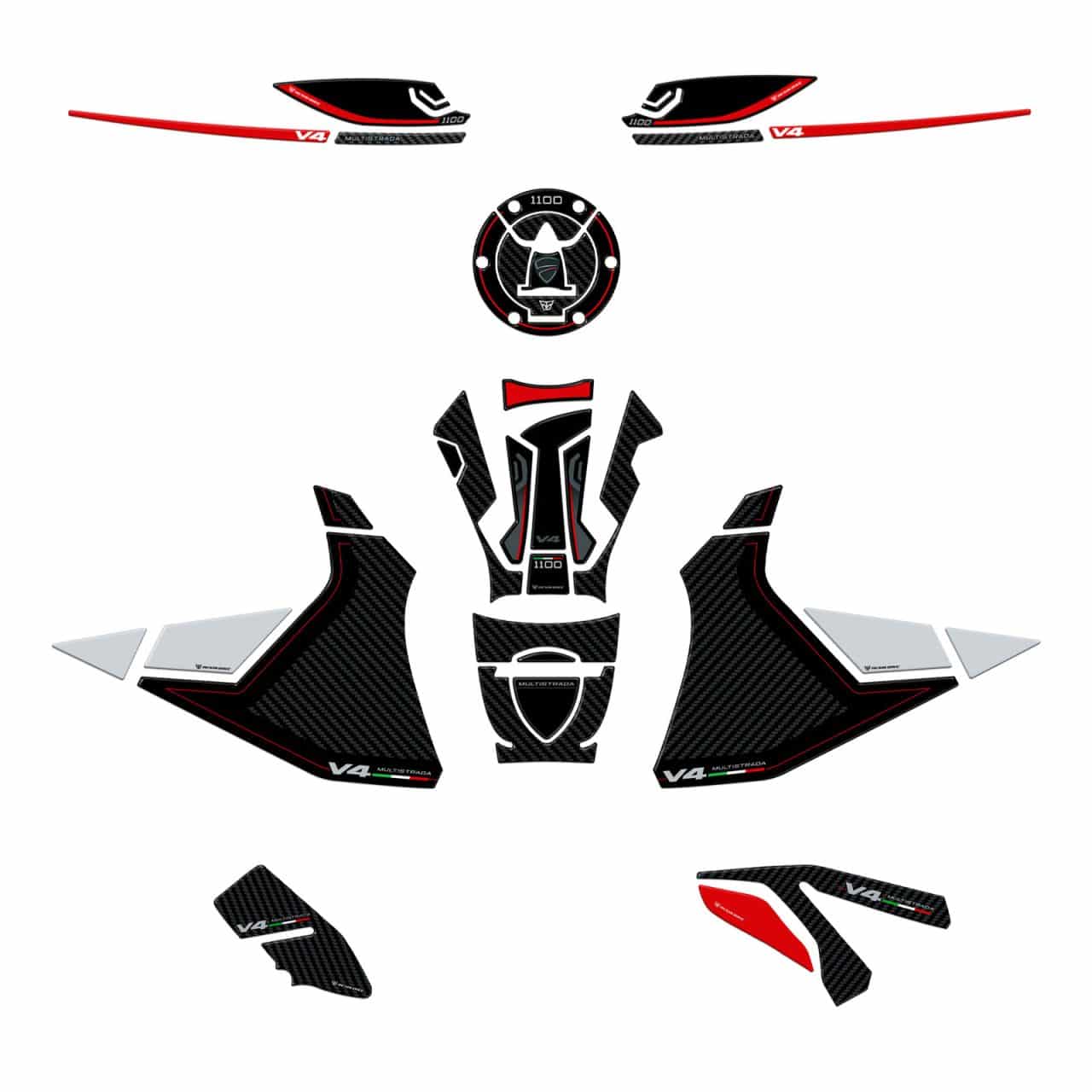 Kit Tank Full Stickers 3D compatible with Ducati Multistrada V4 - V4s 2024