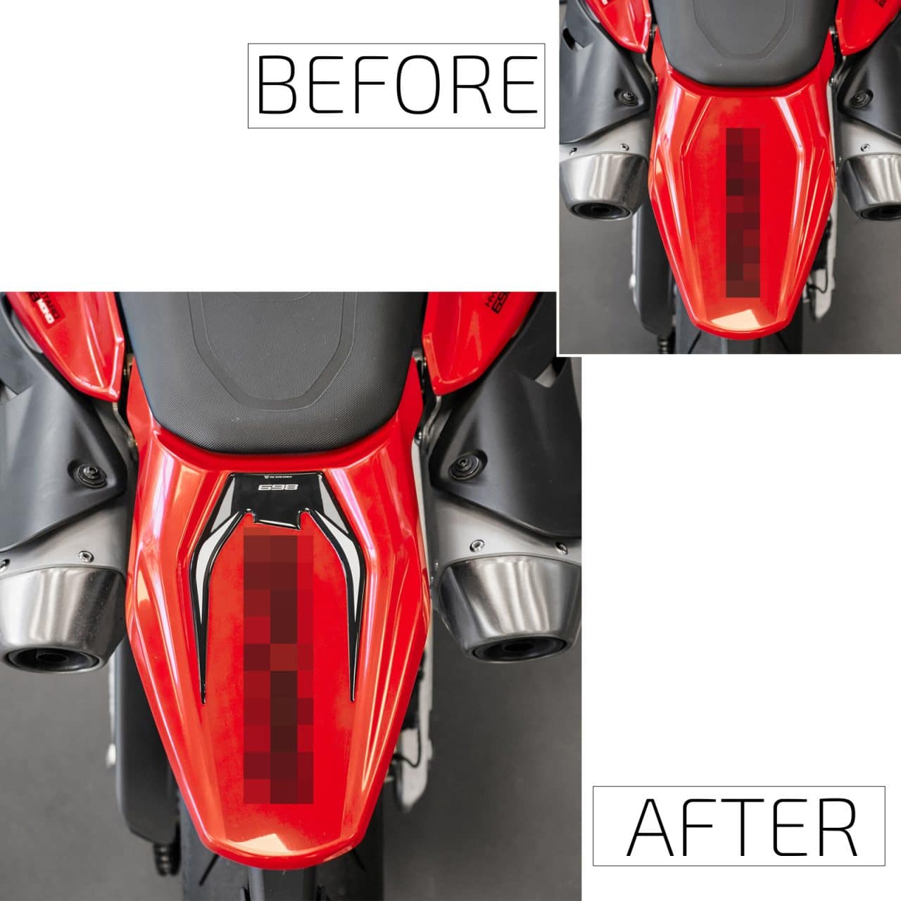 Stickers 3D compatible with Ducati Hypermotard 698 - RVE Mono 2024 Tail Section - Image 3