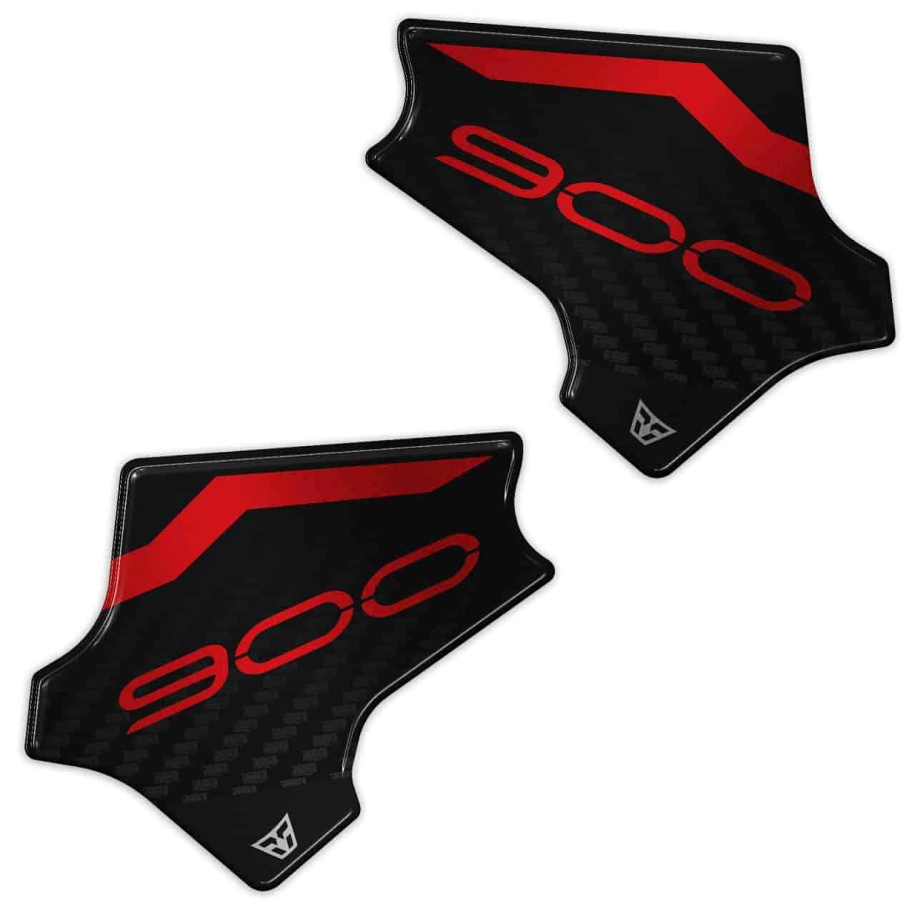 Adhesivos 3D de Moto compatibles con Kawasaki Z 900 2024 Rojo Protector de Talón