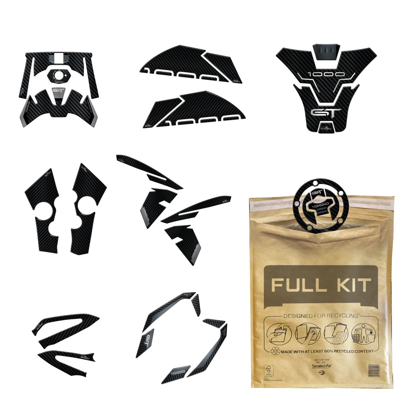 Kit Tank Full Stickers 3D compatible with Suzuki Gsx-s 1000 GT 2022-2024