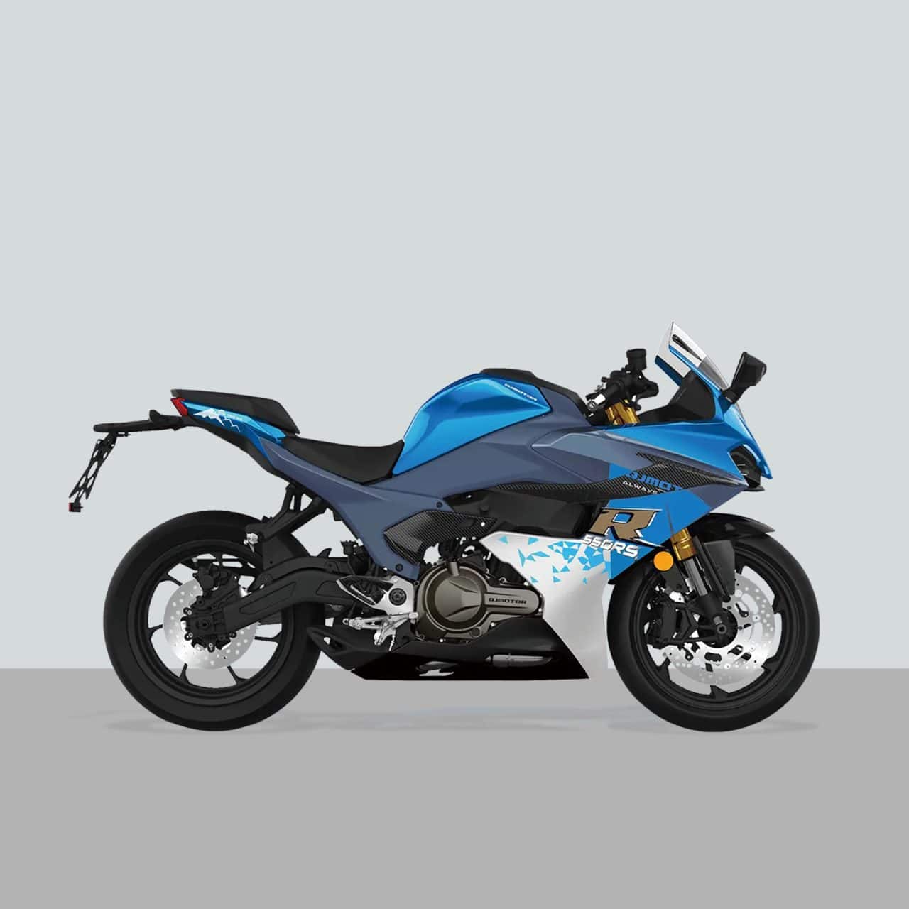 Kit Basic Motorcycle Stickers 3D compatible with QJ Motor SRK 550 RS 2024 Blue - Image 2