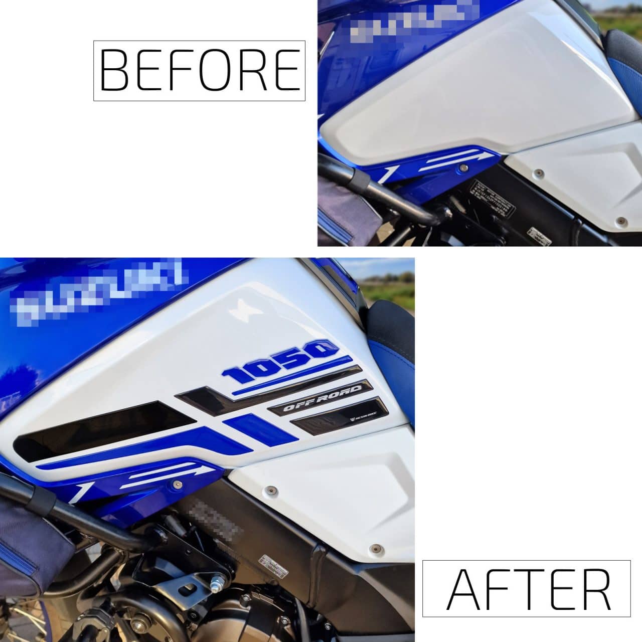 Stickers 3D compatible with Suzuki V-Strom 1050 DE 2024 Blue Tank Side - Image 3