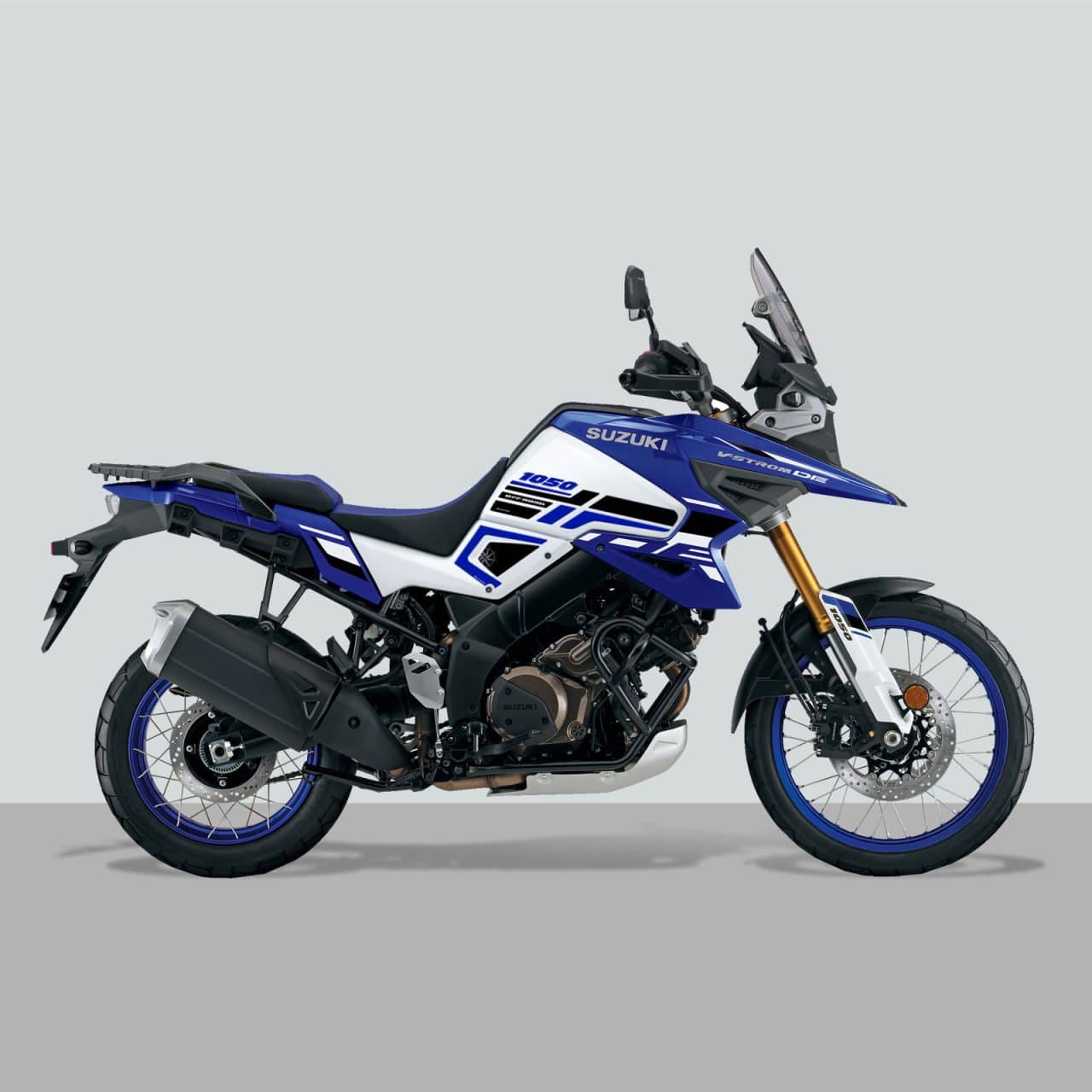 Kit Base Adesivi 3D compatibili con Suzuki V-Strom 1050 DE 2024 Serbatoio Blu - immagine 2