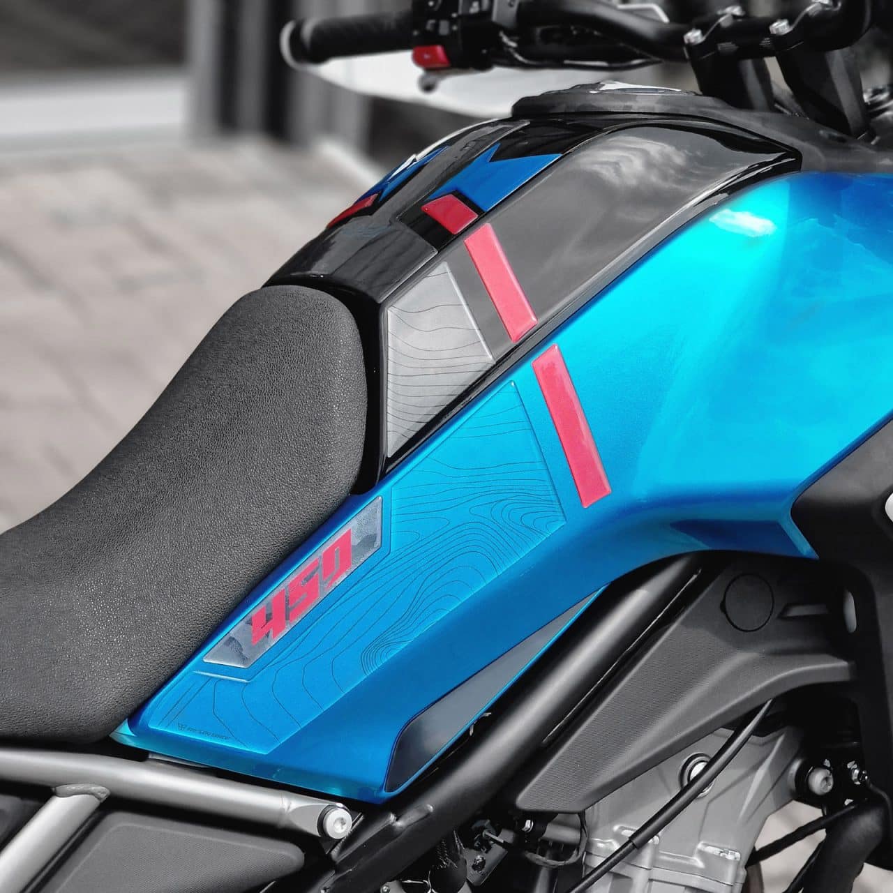 Autocollant Moto compatibles avec CF MOTO 450 MT 2024 Zephyr Blue Latérales