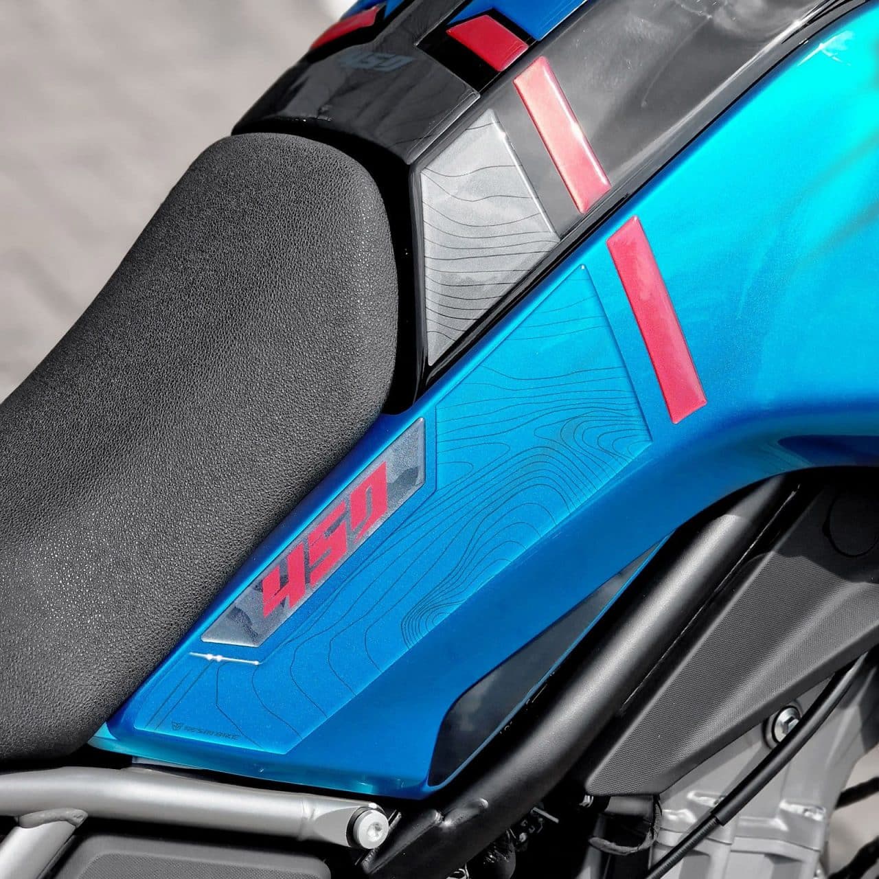 Autocollant Moto compatibles avec CF MOTO 450 MT 2024 Zephyr Blue Latérales – Image 4