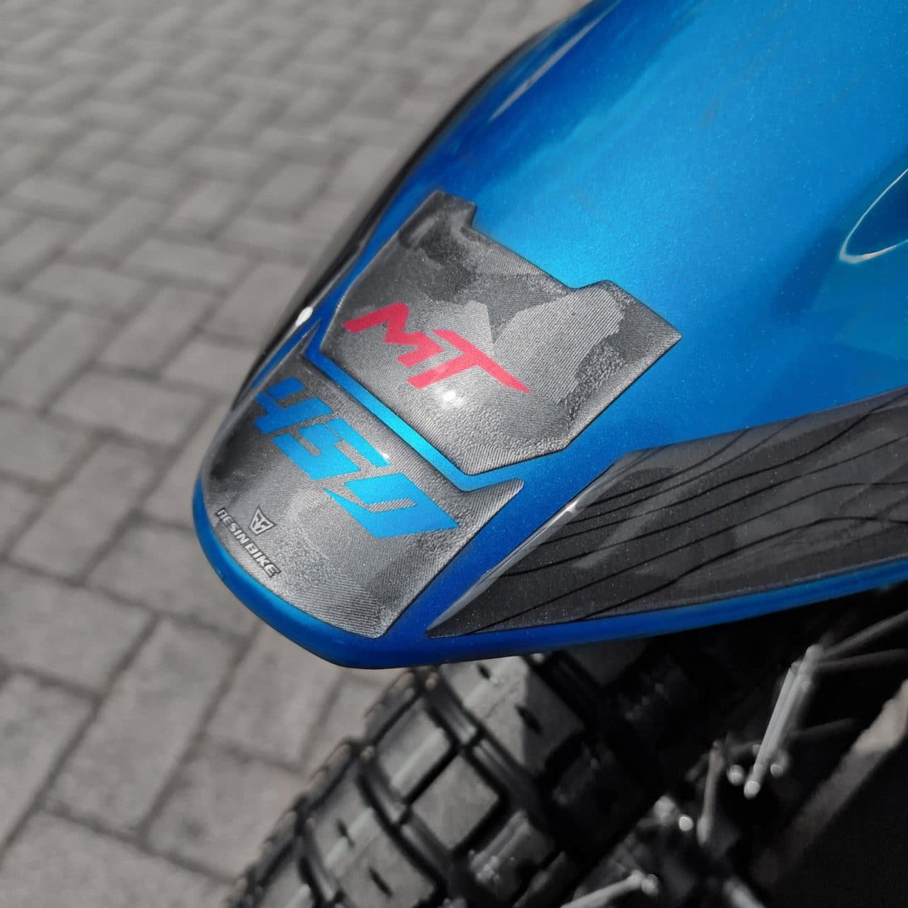 Autocollant Moto 3D compatibles avec CF MOTO 450 MT 2024 Zephyr Blue Garde-Boue – Image 4