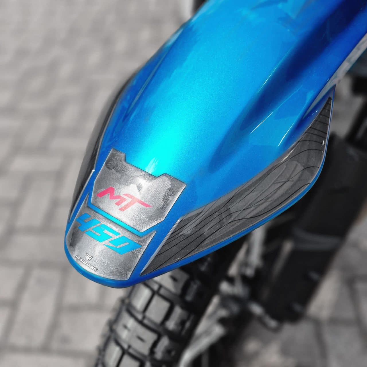 Autocollant Moto 3D compatibles avec CF MOTO 450 MT 2024 Zephyr Blue Garde-Boue – Image 5