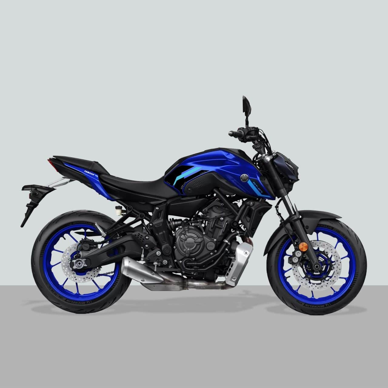 Kit Tank Motorcycle Stickers 3D compatible with Yamaha Mt 07 2024 Icon Blue - Image 2