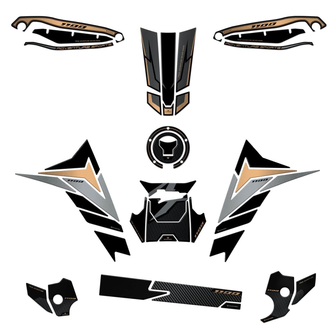 Kit Full Stickers 3D compatible with Honda Africa Twin Adventure 2024-2025 Black