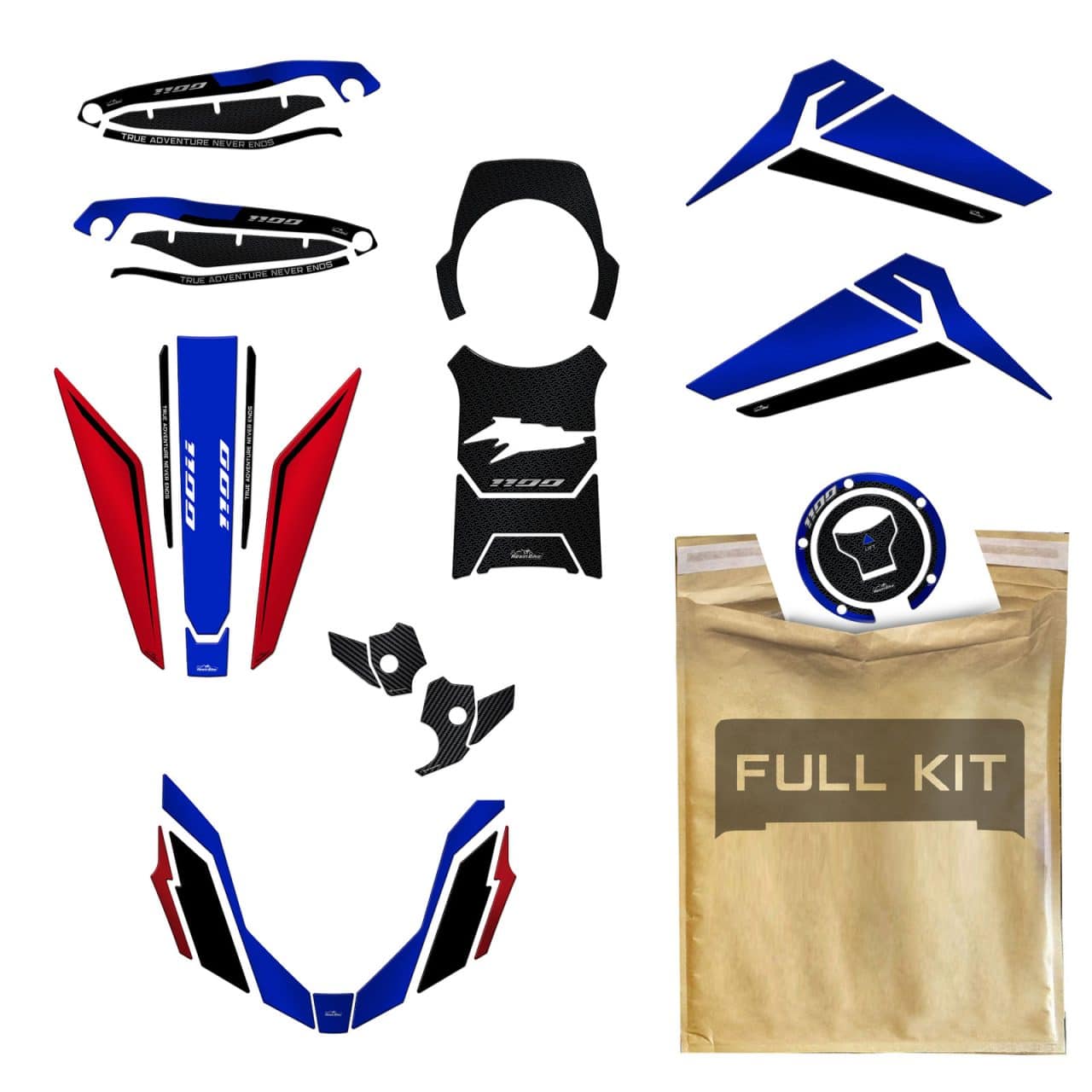 Kit Full Tank Aufkleber 3D Kompatibel mit Honda Africa Twin 1100 2022-2023