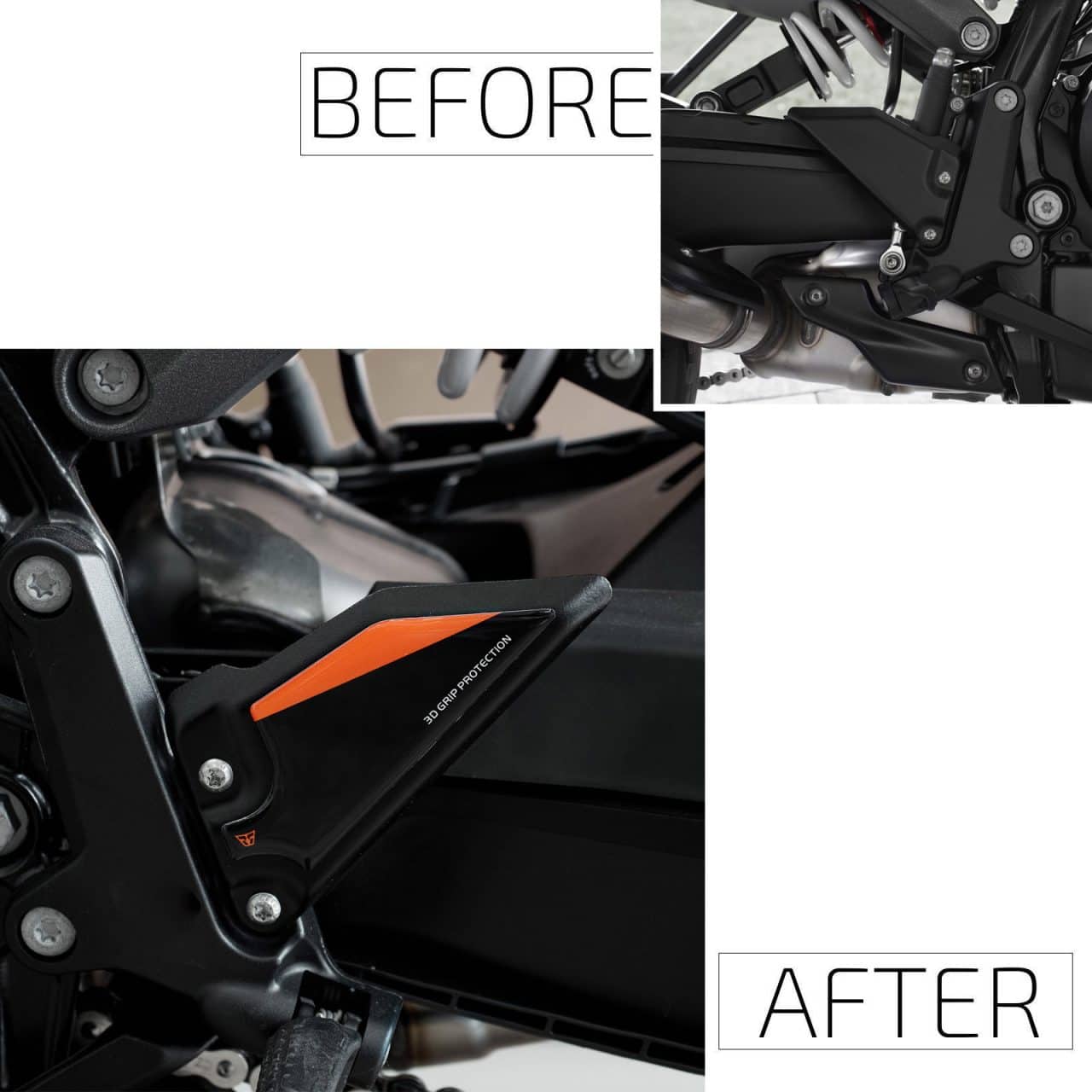 Adesivi 3D compatibili con KTM 990 Duke 2024 Protezione Battitacco Grip - immagine 3