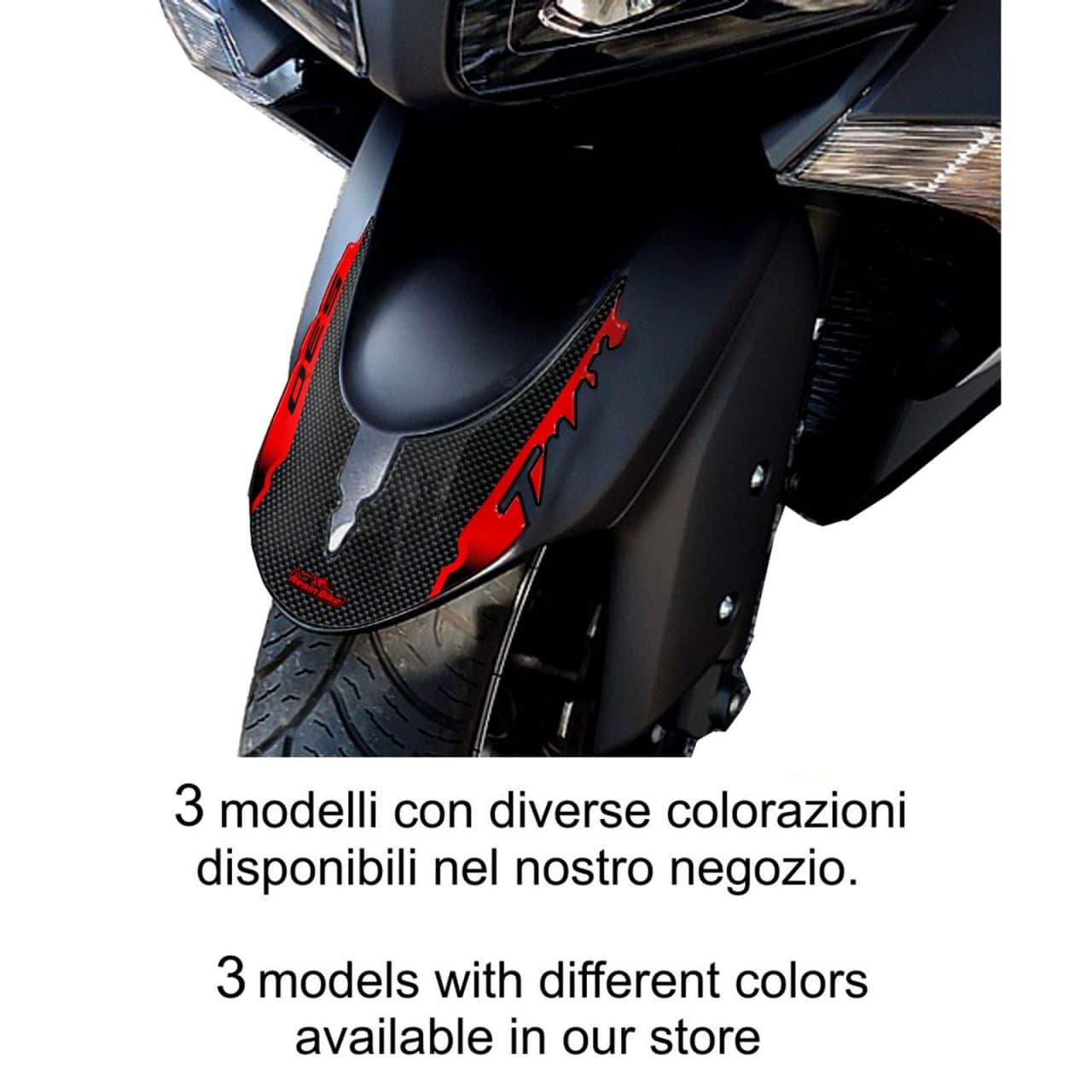 Adesivi 3D compatibili con Yamaha TMAX 530 2012-2014 Protezione Parafango Bianco - immagine 2