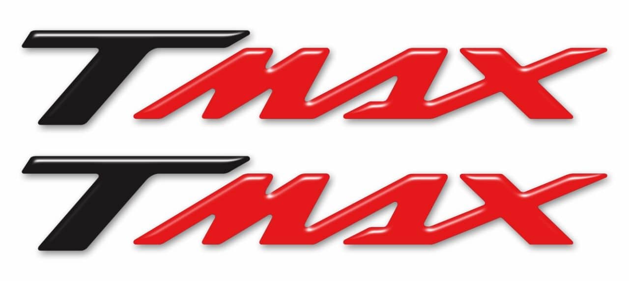 Stickers 3D compatible with Yamaha T-max 16x2.6 cm 3D Inscription Black-Red