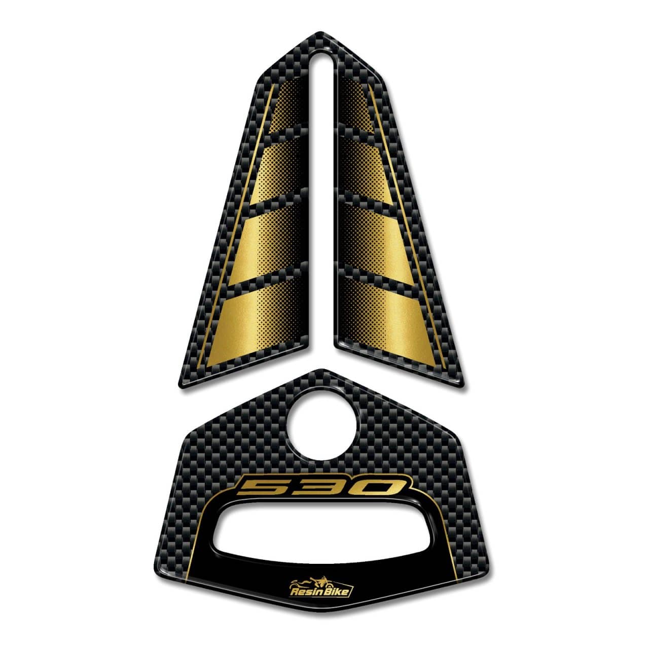 Stickers 3D compatible with Yamaha TMAX 530 2012-2016 Steering Plate Gold - Image 2