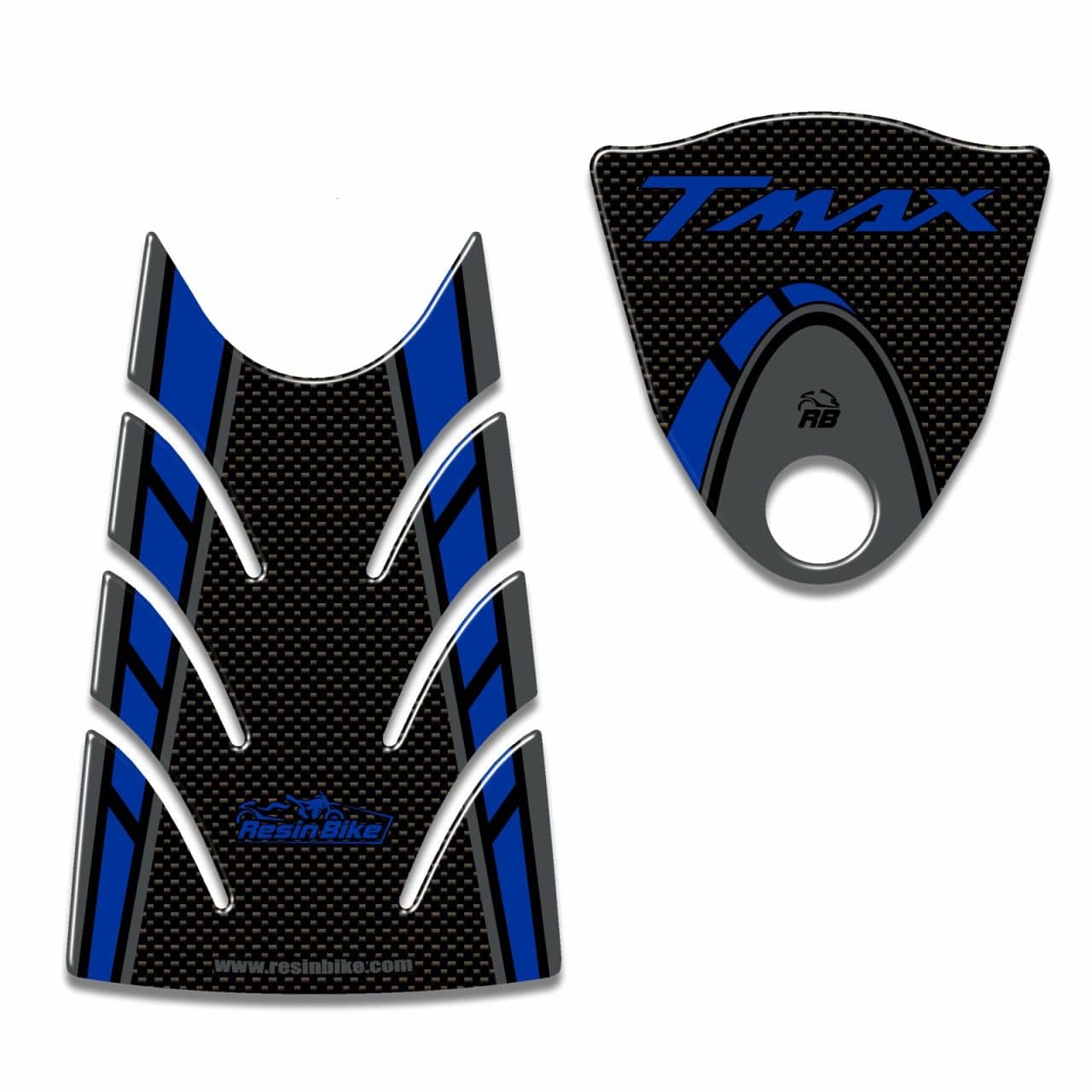 Kit Aufkleber 3D Kompatibel mit Yamaha TMAX 2008-2011 Mittelkonsole Karbon-Blau – Bild 2