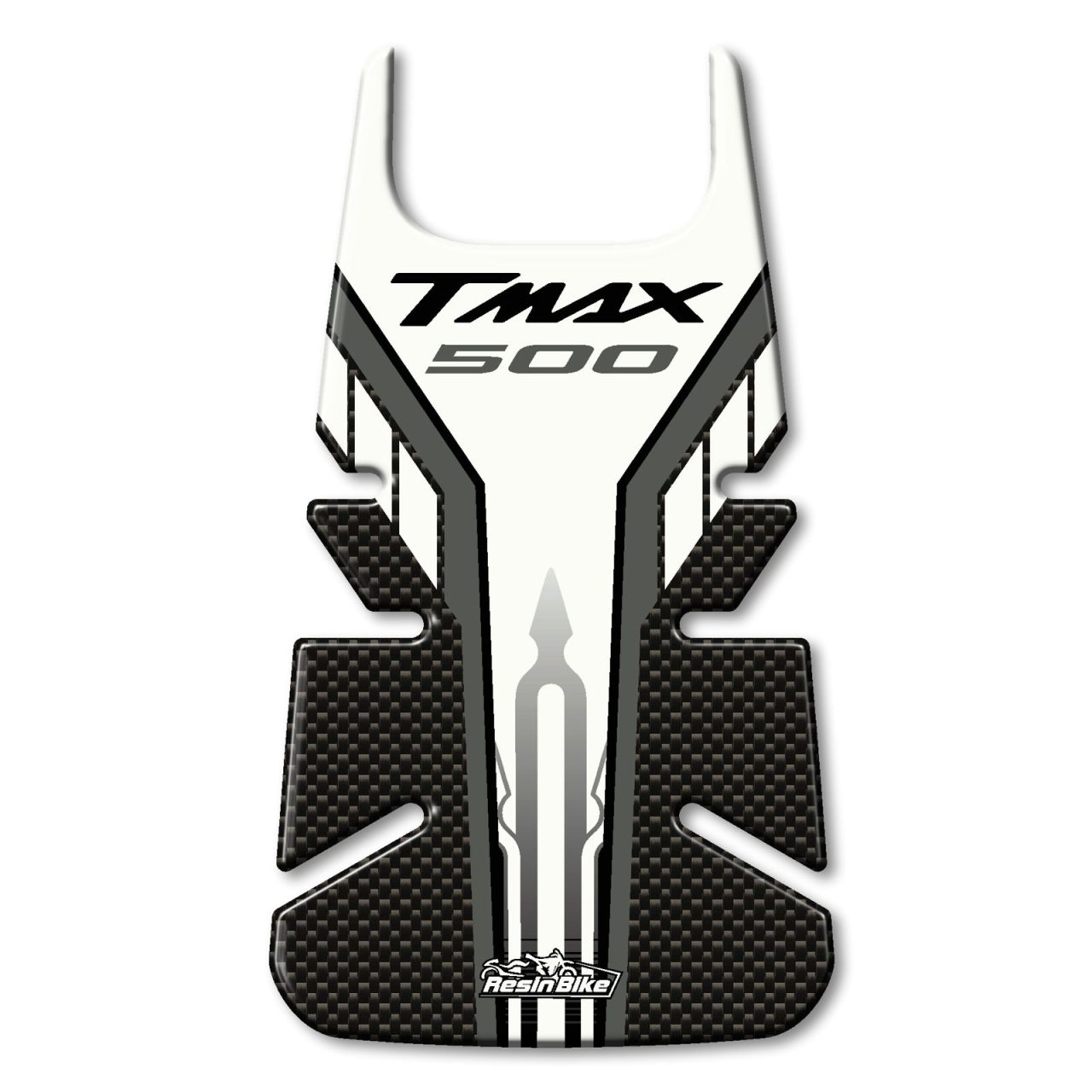 Stickers 3D compatible with Yamaha TMAX 2001-2007 Tank Cover White-Carbon - Image 2