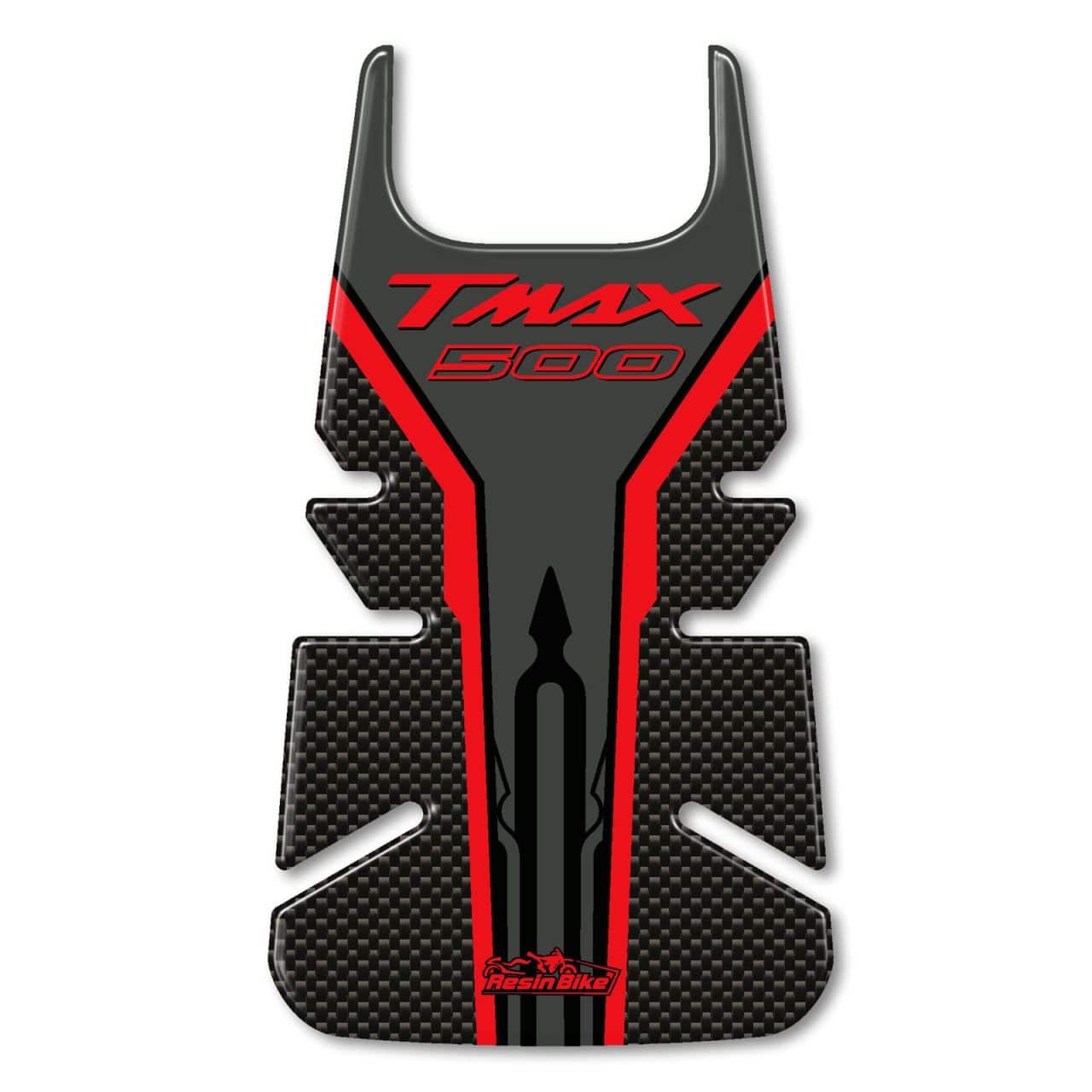 Adesivi 3D compatibili con Yamaha TMAX 2001-2007 Sportello Rosso-carbonio - immagine 2